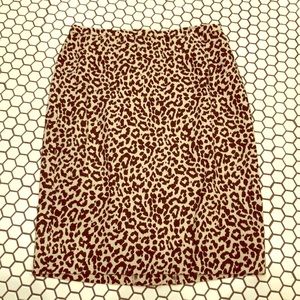 BNWT Jcrew animal leopard No2 pencil linen skirt